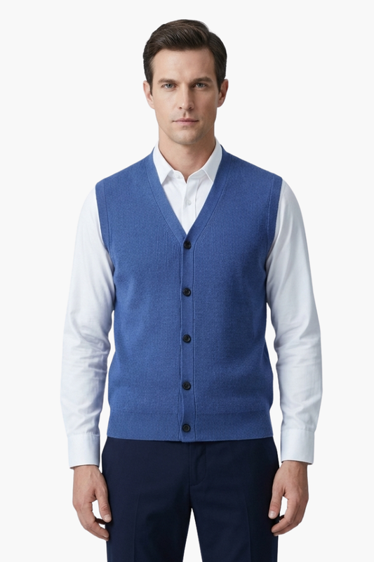 Men's Lightweight Tailored Formal Vest with Front Buttons - Veltic