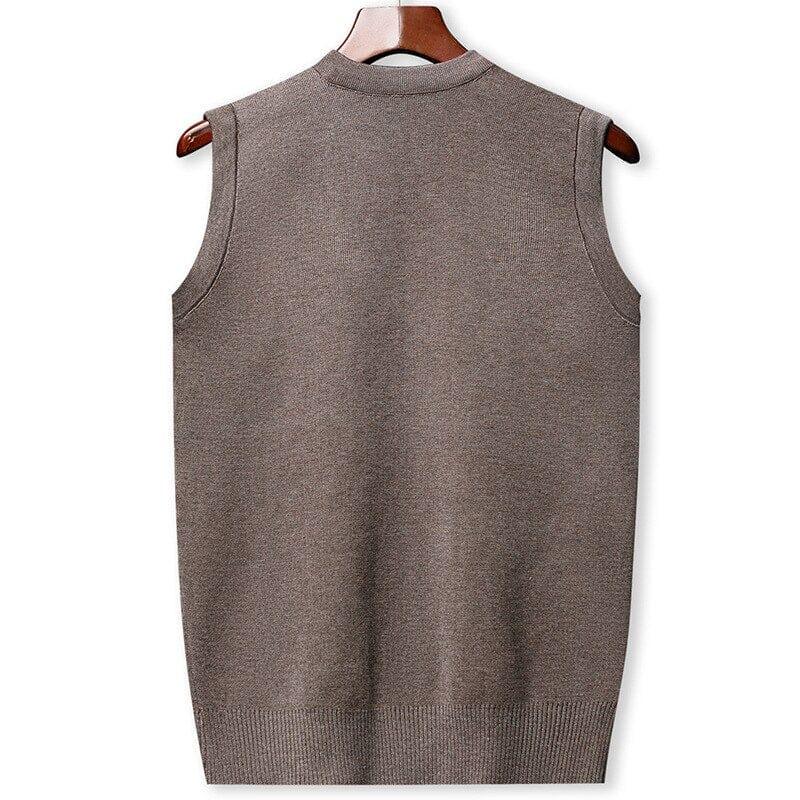 Men's Knitted Vest with Geometric Print Cassel - Veltic