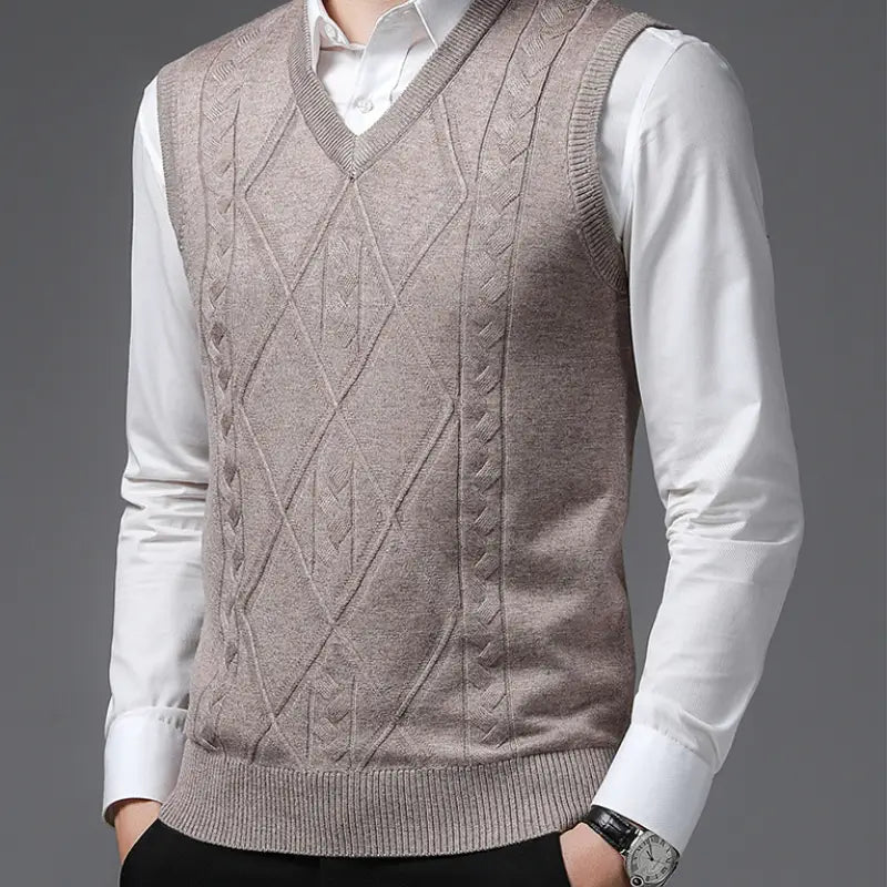 Men's Vest with V-Neck and Embroidered Finish - Veltic