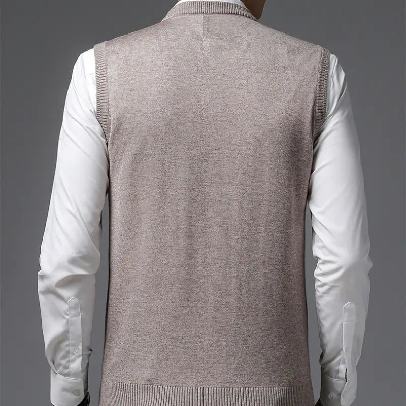 Men's Vest with V-Neck and Embroidered Finish - Veltic