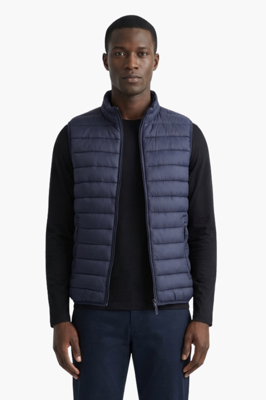 Men's Quilted Puffer Vest with Zipper - Veltic