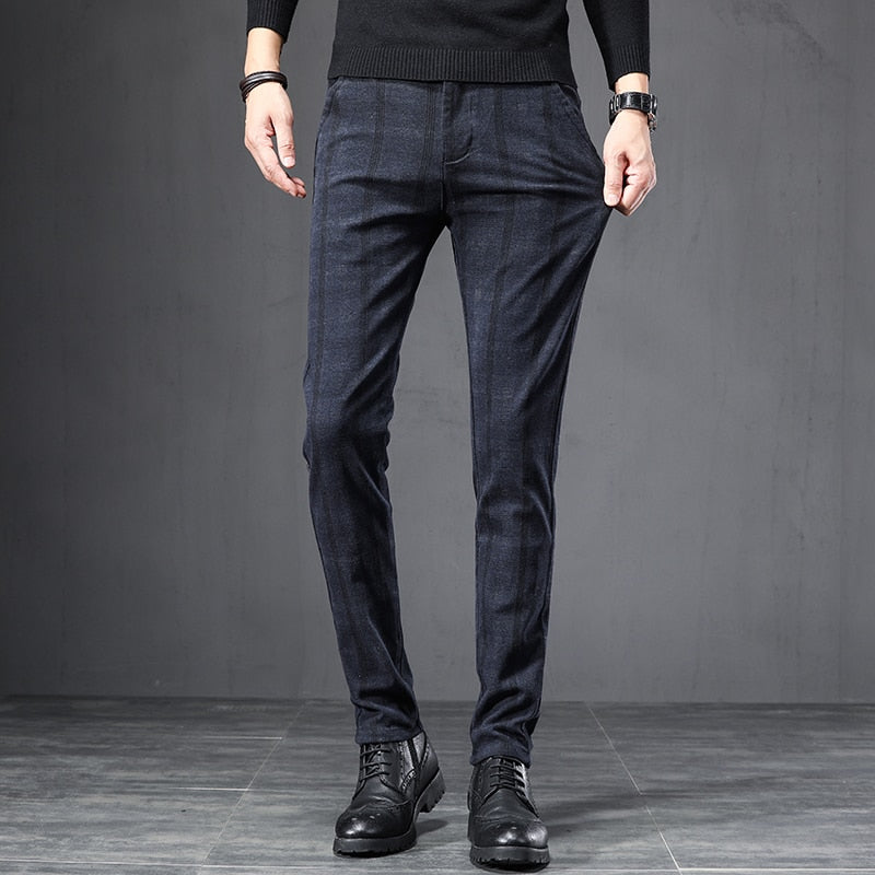Men's Checked Tailored Trousers - Veltic