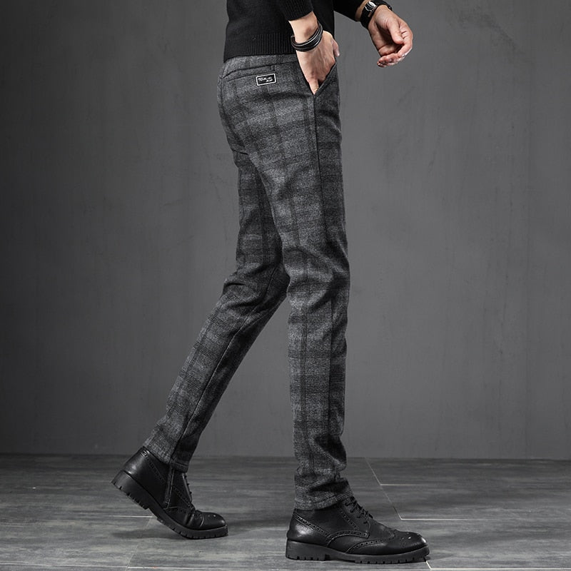 Men's Checked Tailored Trousers - Veltic