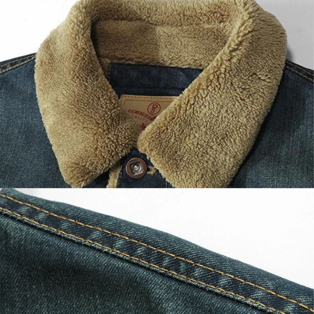 Men's Quilted Denim Jacket Dracen - Veltic