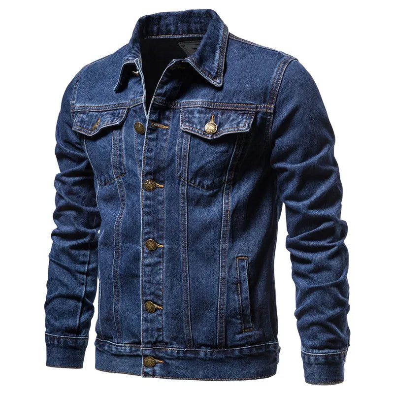 Men's Classic Trucker Denim Jacket with Chest Pockets - Veltic