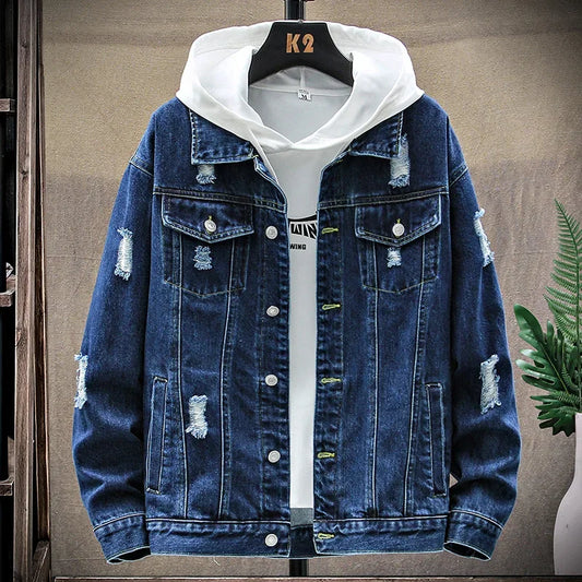 Men's Streetwear Denim Jacket - Veltic