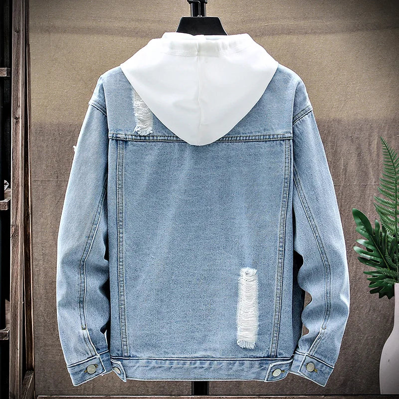 Men's Streetwear Denim Jacket - Veltic
