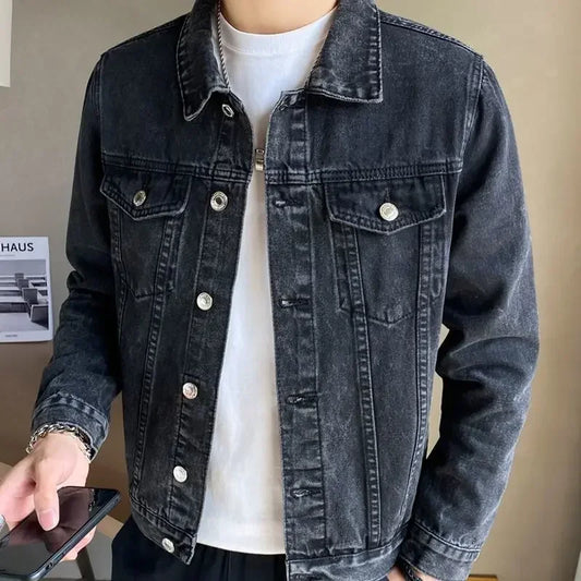 Men's Denim Jacket with Molvec Buttons - Veltic