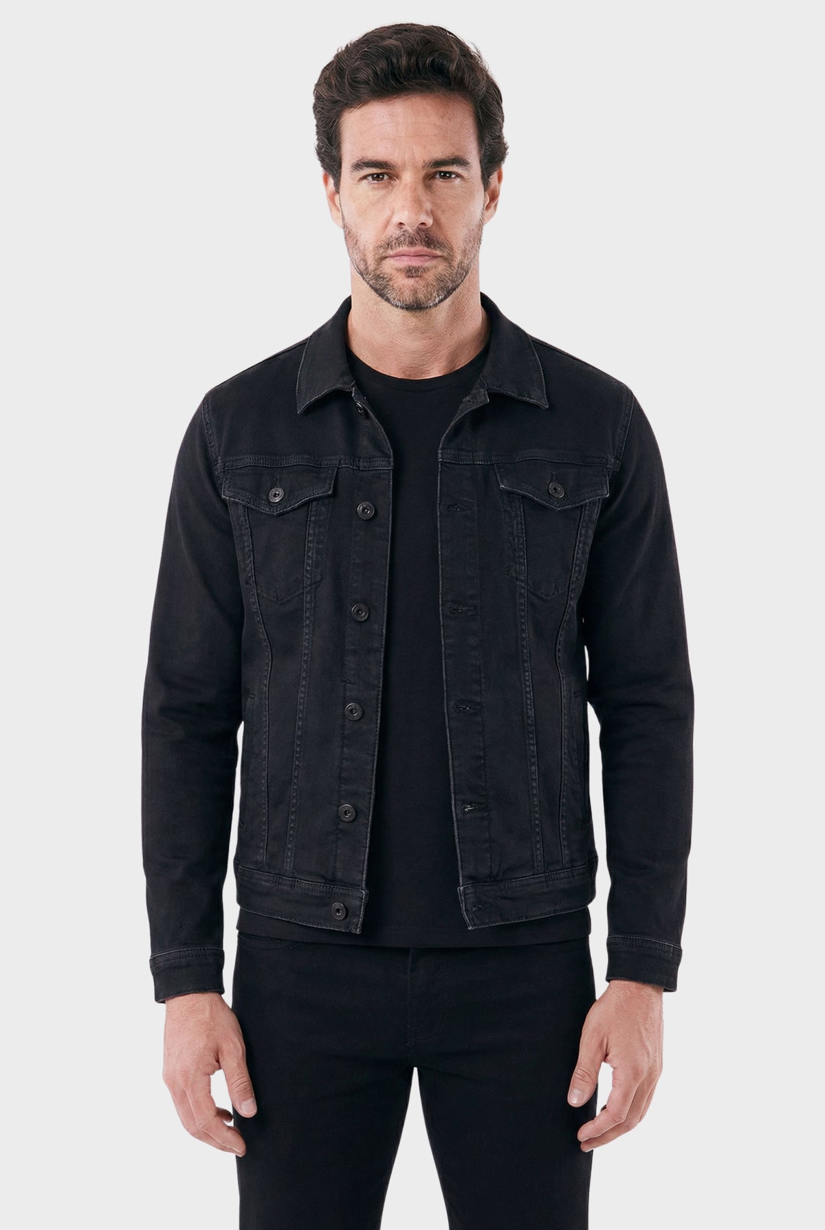 Men's Slim Denim Jacket with Chest Pockets - Veltic