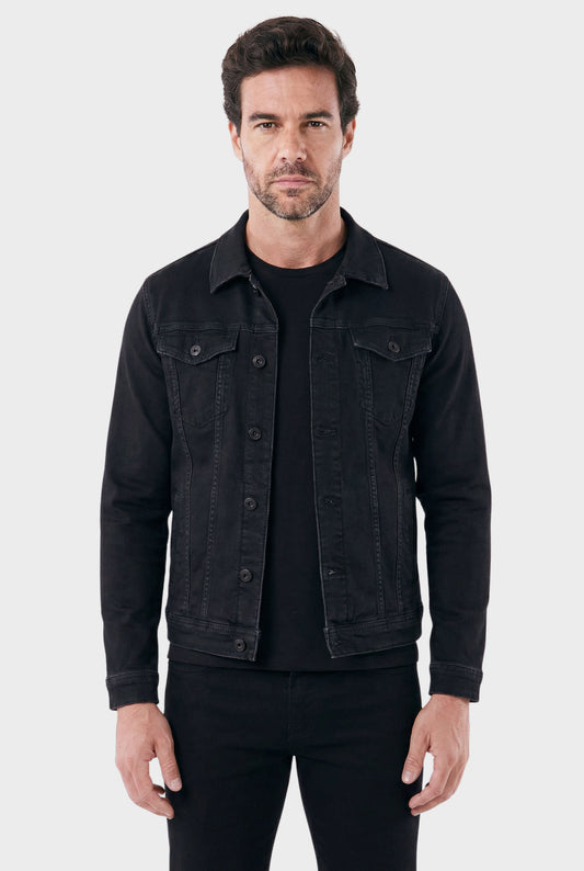 Men's Slim Denim Jacket with Chest Pockets - Veltic