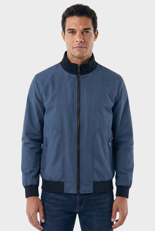 Men's Bomber Jacket with Classic Checked Lining - Veltic