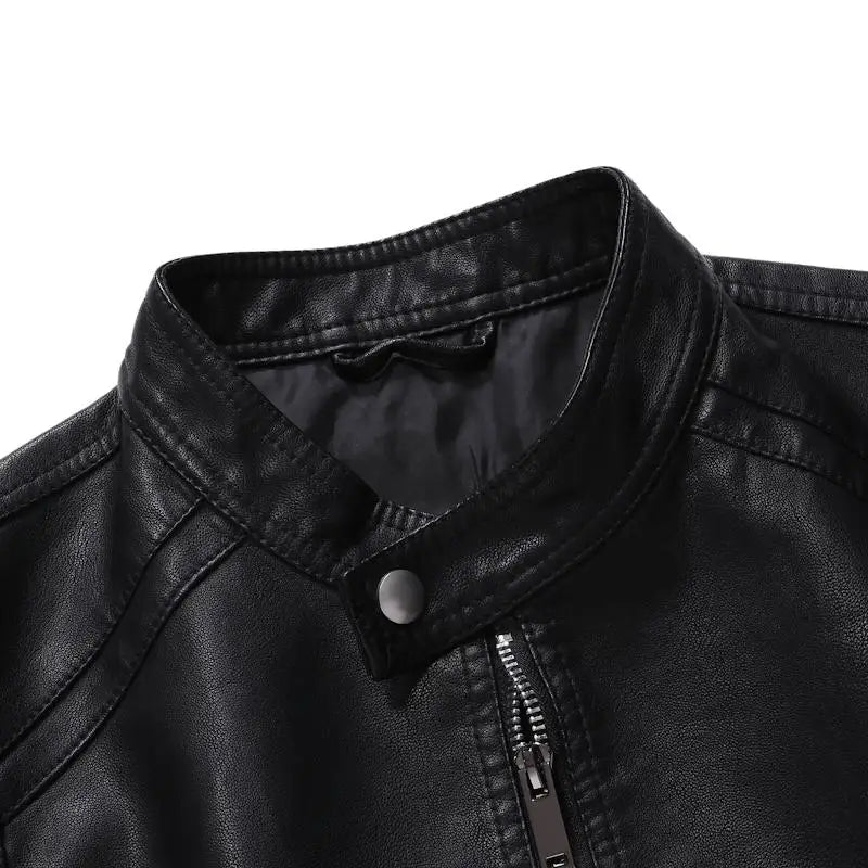Men's Slim Biker Leather Jacket - Veltic