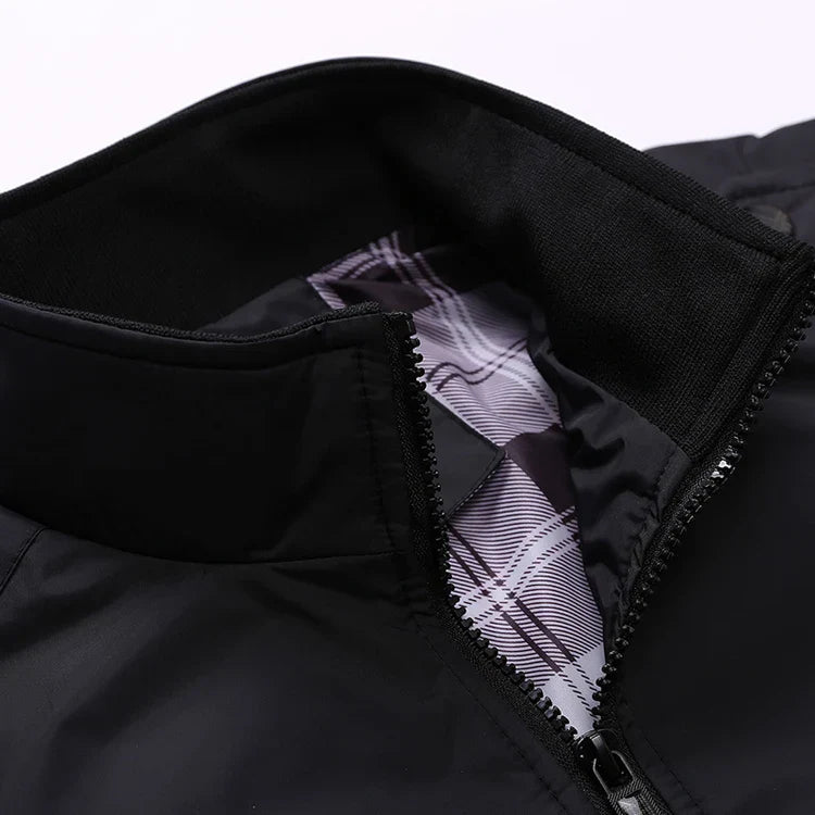 Men's Bomber Jacket with Classic Checked Lining - Veltic