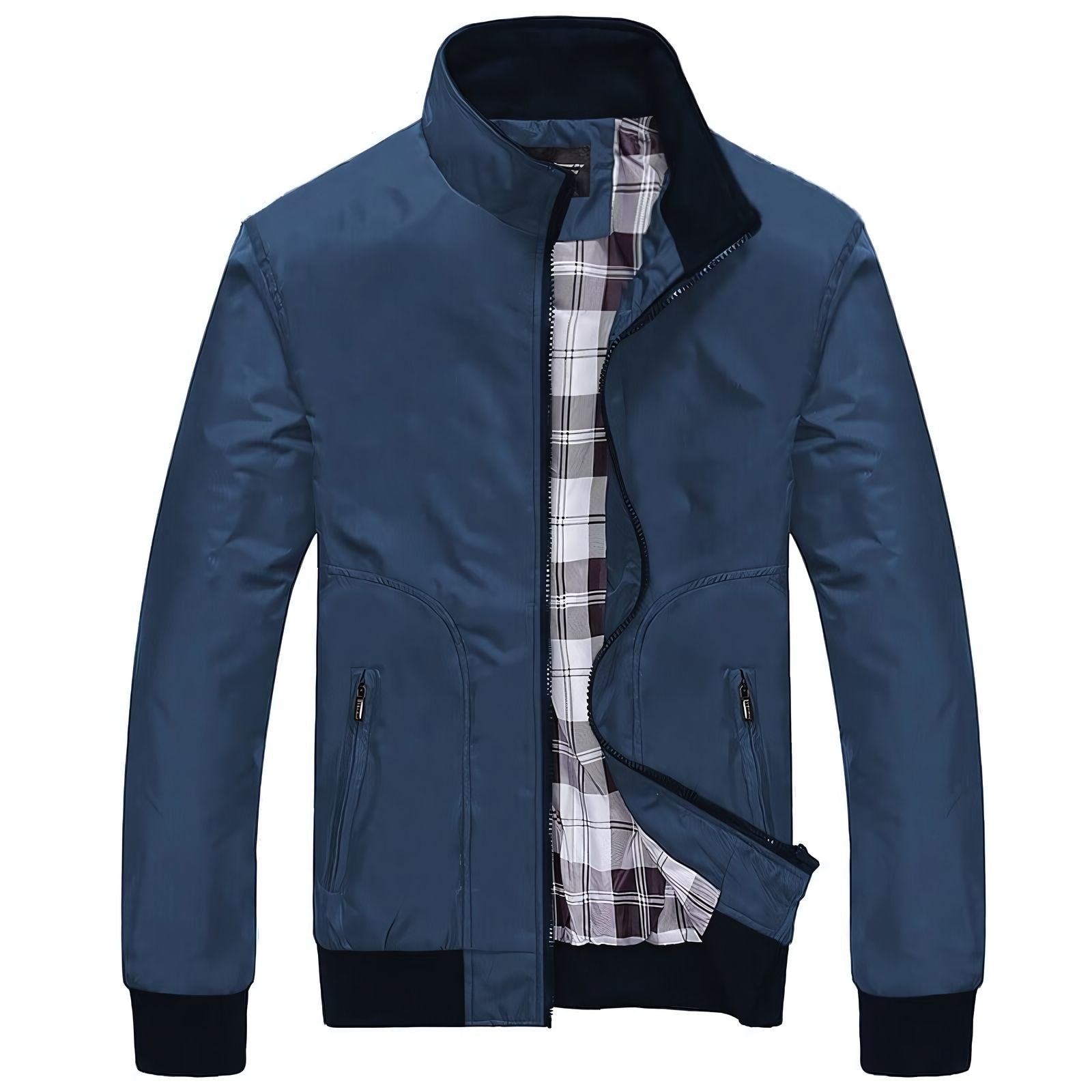 Men's Bomber Jacket with Classic Checked Lining - Veltic