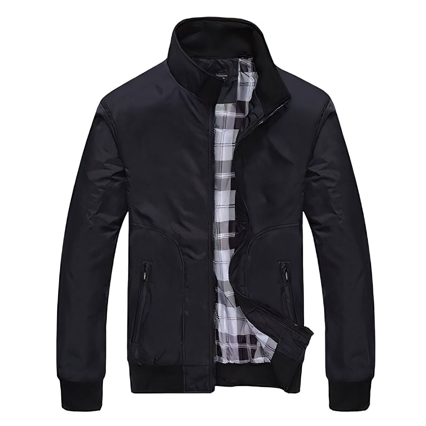 Men's Bomber Jacket with Classic Checked Lining - Veltic