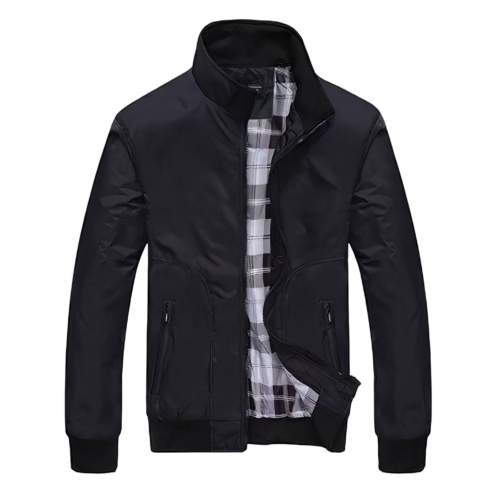 Men's Bomber Jacket with Classic Checked Lining - Veltic
