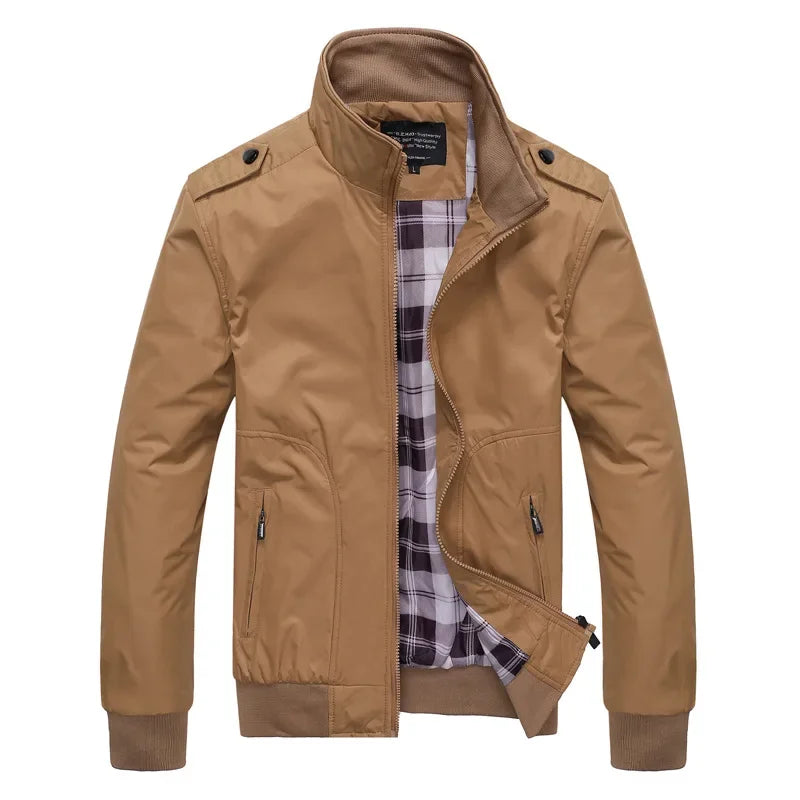 Men's Bomber Jacket with Classic Checked Lining - Veltic