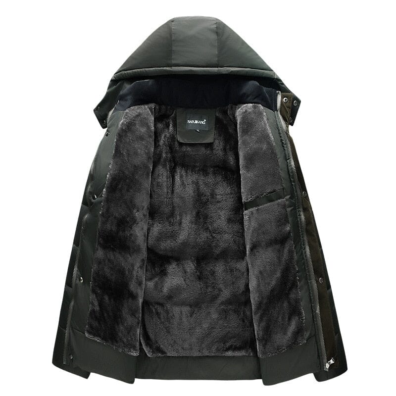 Veltic Men's Puffer Jacket with Wool Lining and Removable Hood - Veltic