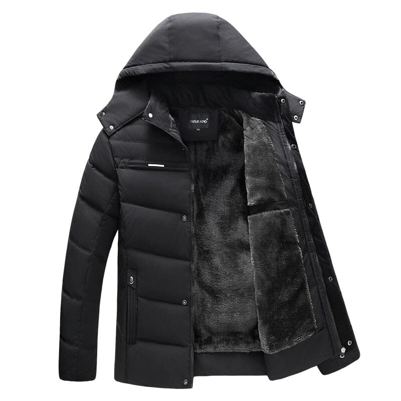 Veltic Men's Puffer Jacket with Wool Lining and Removable Hood - Veltic