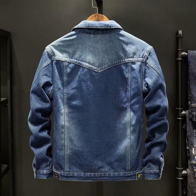 Men's Quilted Trucker Denim Jacket with Wool Lining - Veltic