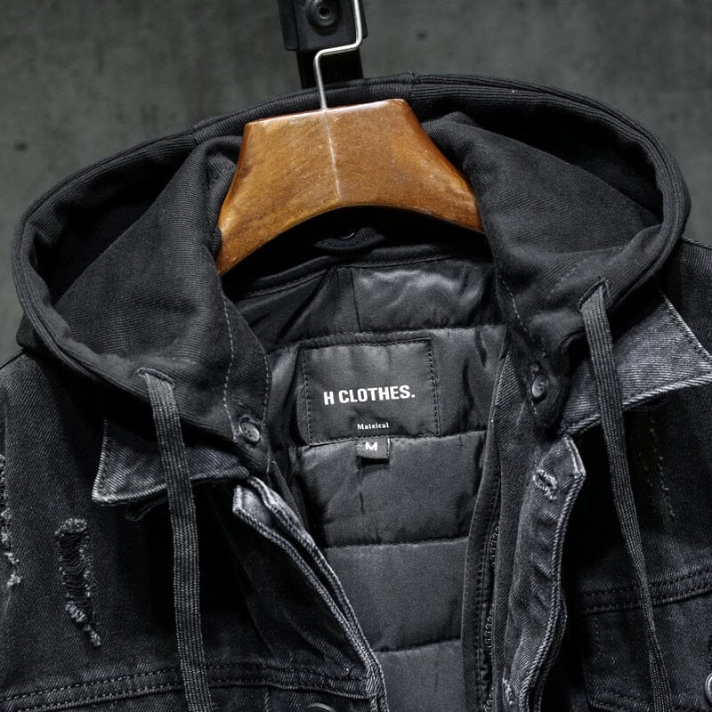Men's Trucker Essentials Denim Jacket with Hood - Veltic