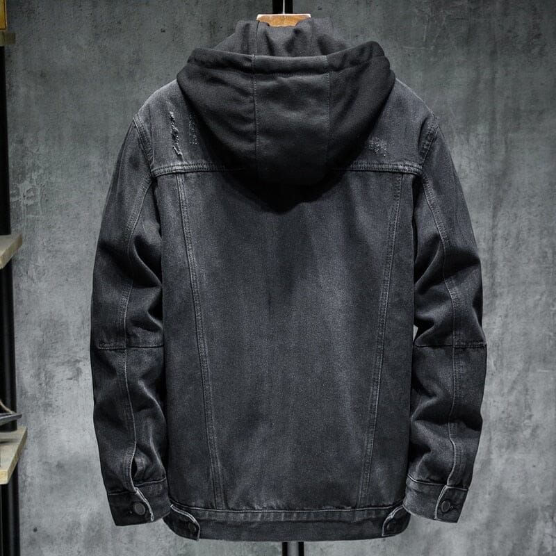Men's Trucker Essentials Denim Jacket with Hood - Veltic