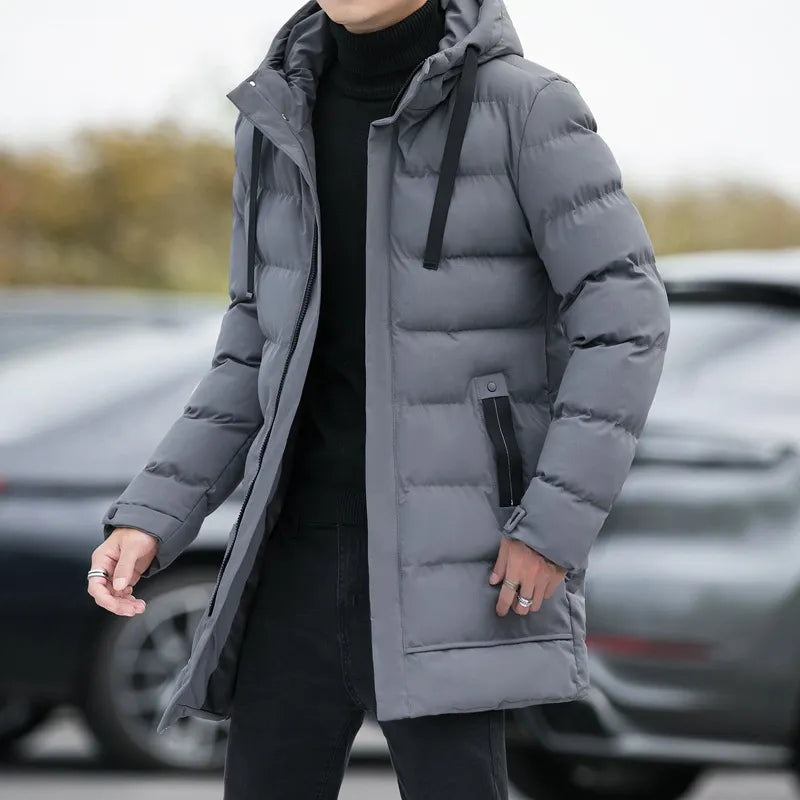 Veltic Men's Long Waterproof Puffer Jacket with Hood - Veltic