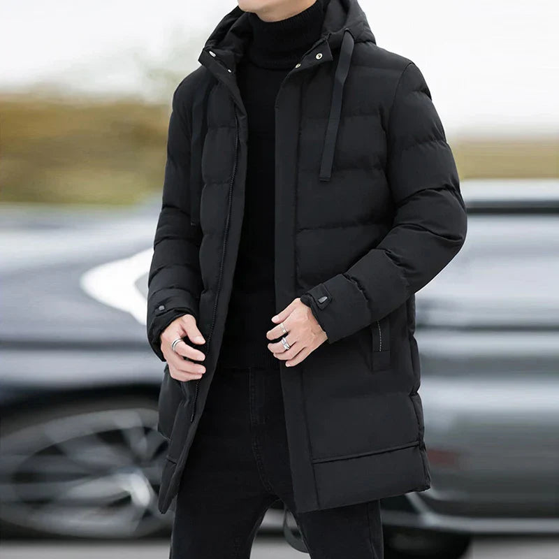 Veltic Men's Long Waterproof Puffer Jacket with Hood - Veltic