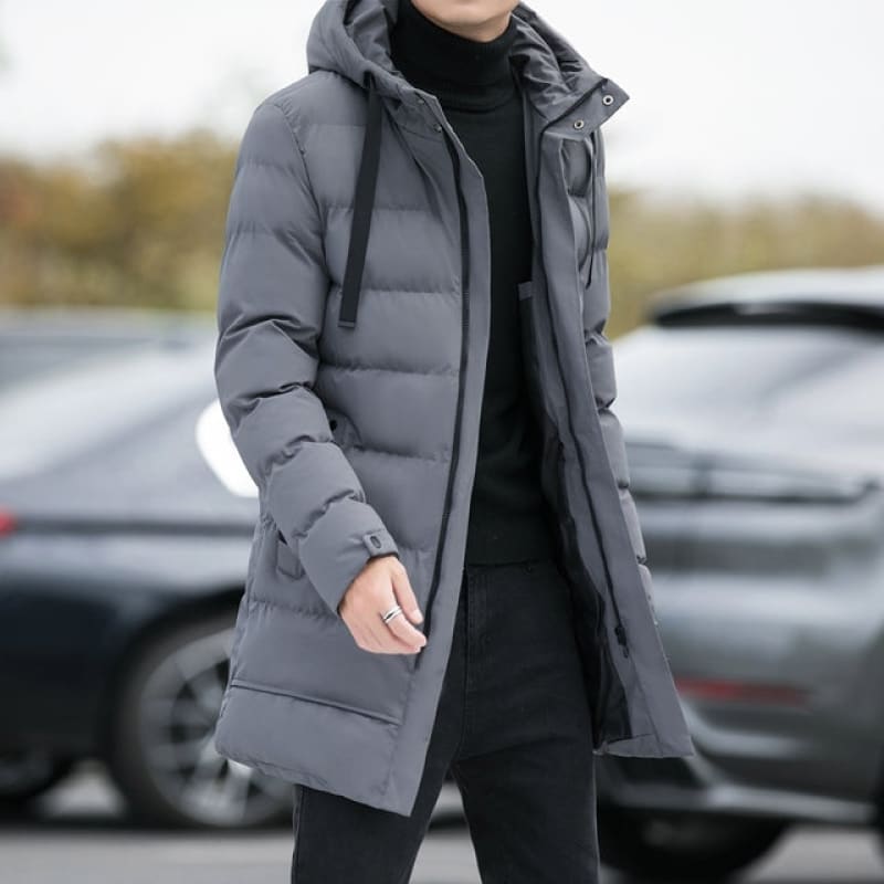 Veltic Men's Long Waterproof Puffer Jacket with Hood - Veltic