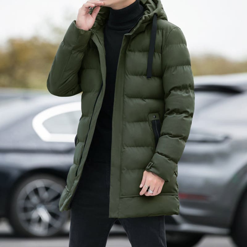 Veltic Men's Long Waterproof Puffer Jacket with Hood - Veltic