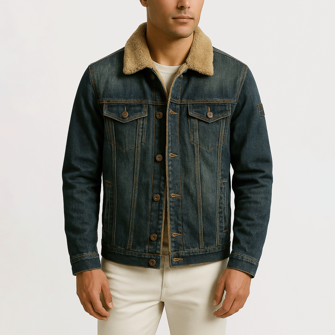 Men's Quilted Denim Jacket Dracen - Veltic