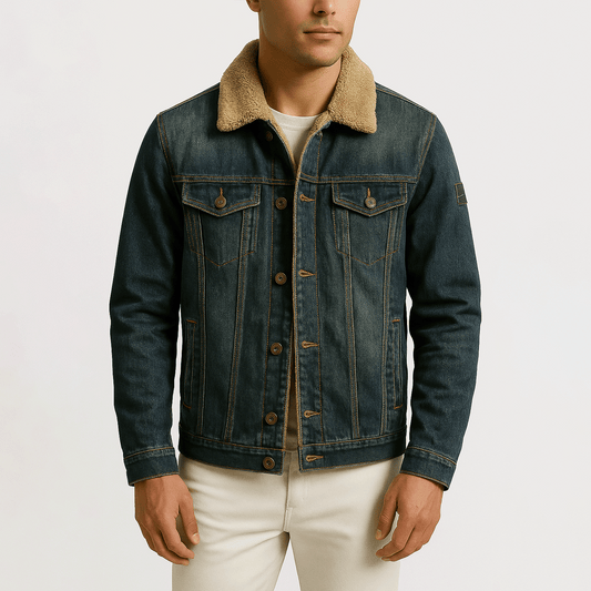 Men's Quilted Denim Jacket Dracen - Veltic