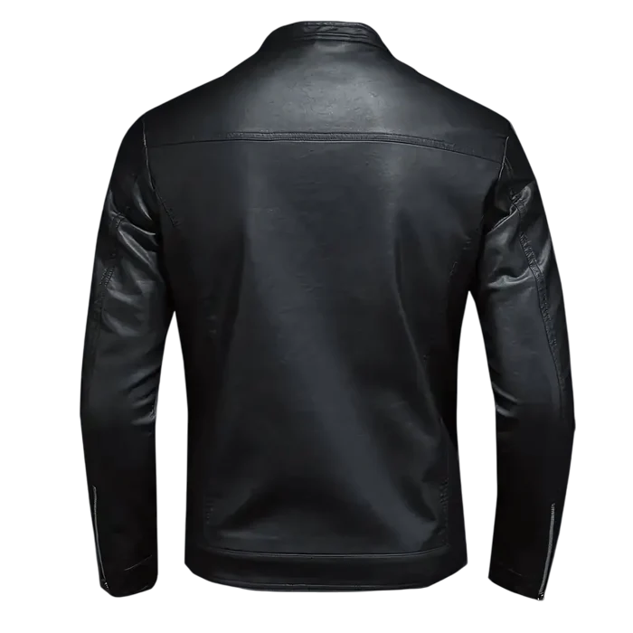 Men's Slim Biker Leather Jacket - Veltic