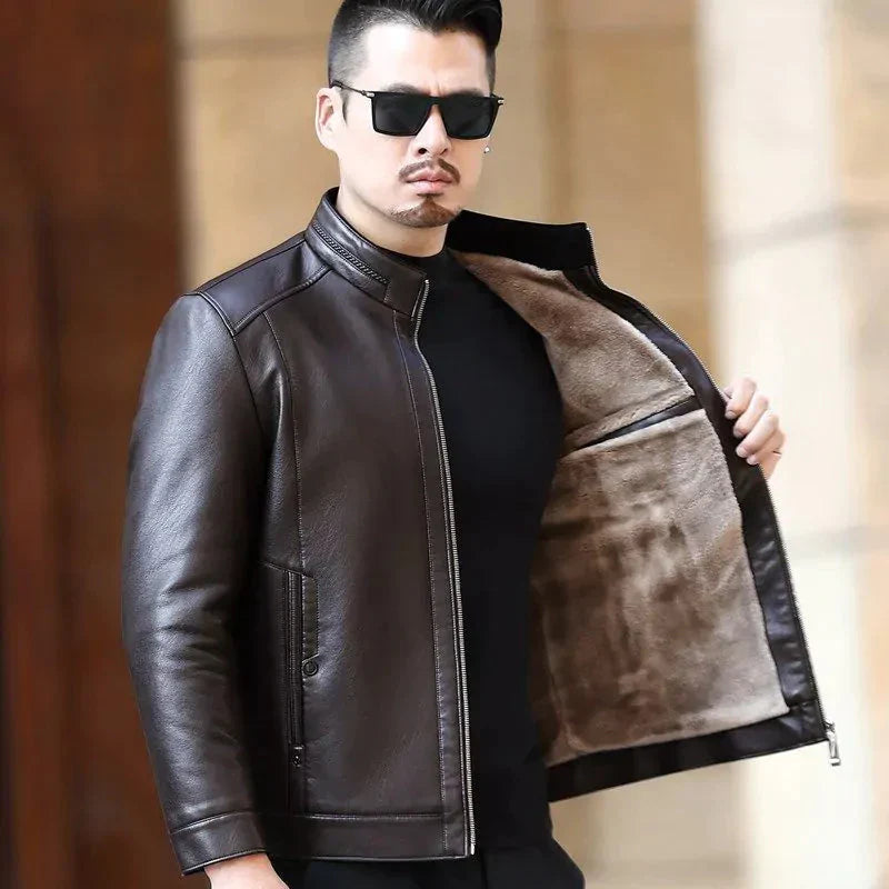 Men's Keanu Leather Jacket - Veltic