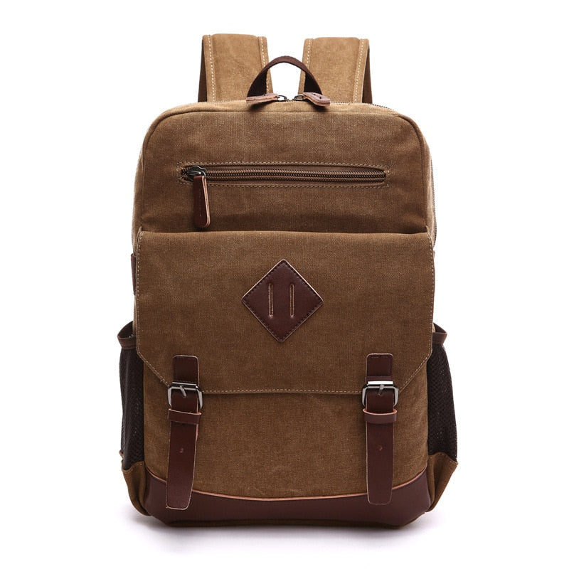 Veltic Executive Canvas Backpack with Leather Details - Veltic