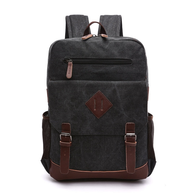 Veltic Executive Canvas Backpack with Leather Details - Veltic