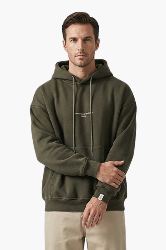 Men's Oversized Hoodie with Hood and Kangaroo Pocket - Veltic
