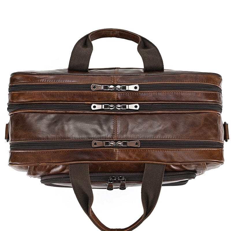 Edge Structured Leather Executive Briefcase - Veltic