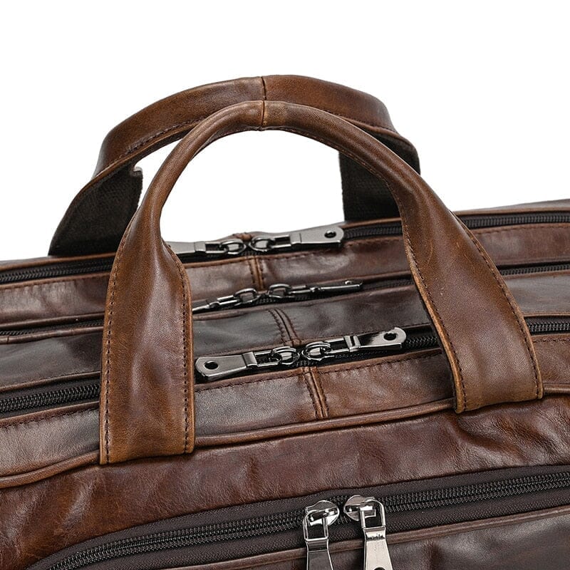 Edge Structured Leather Executive Briefcase - Veltic