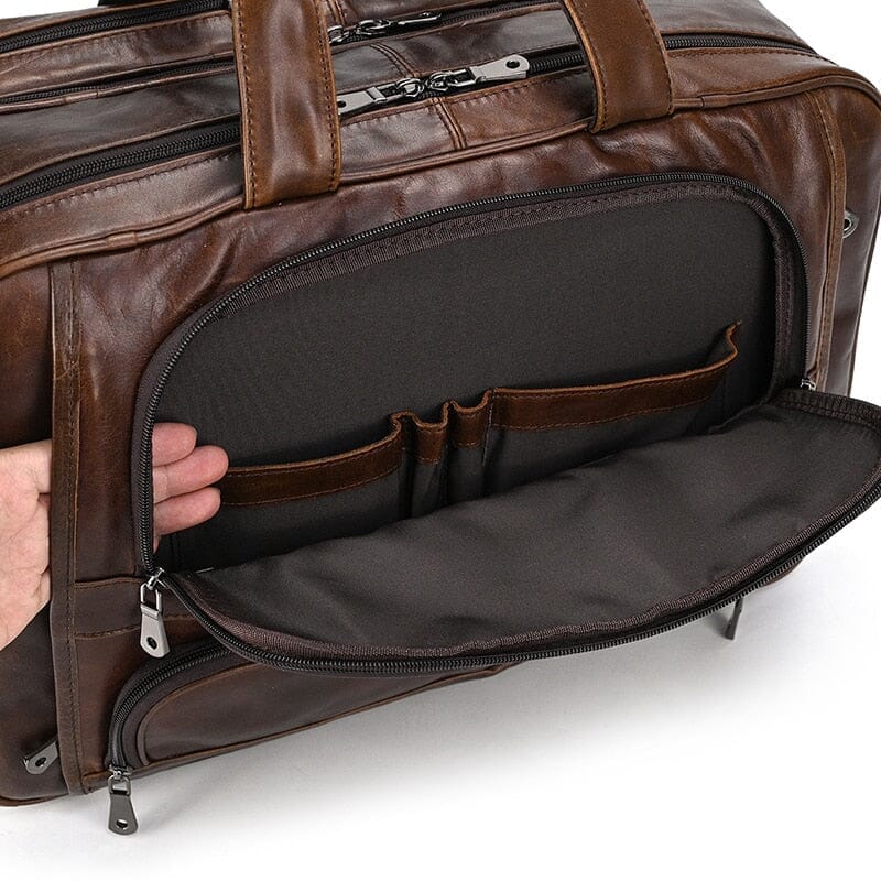 Edge Structured Leather Executive Briefcase - Veltic