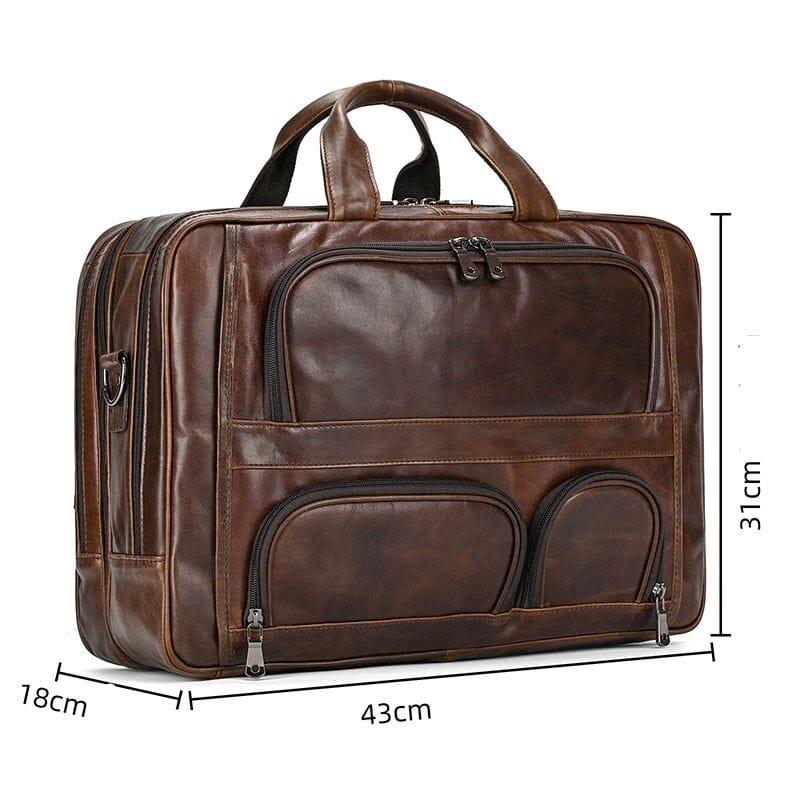 Edge Structured Leather Executive Briefcase - Veltic