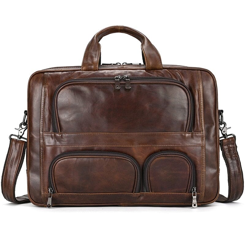 Edge Structured Leather Executive Briefcase - Veltic
