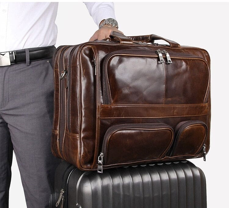 Edge Structured Leather Executive Briefcase - Veltic