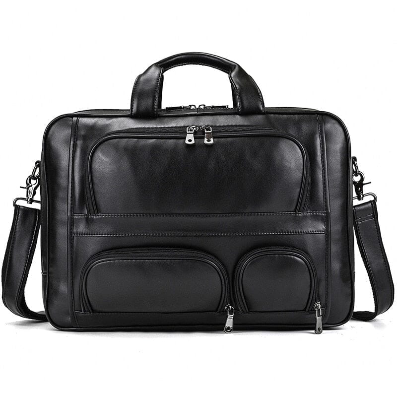 Edge Structured Leather Executive Briefcase - Veltic