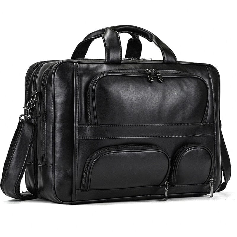 Edge Structured Leather Executive Briefcase - Veltic