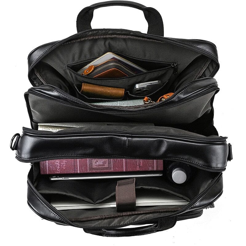 Edge Structured Leather Executive Briefcase - Veltic