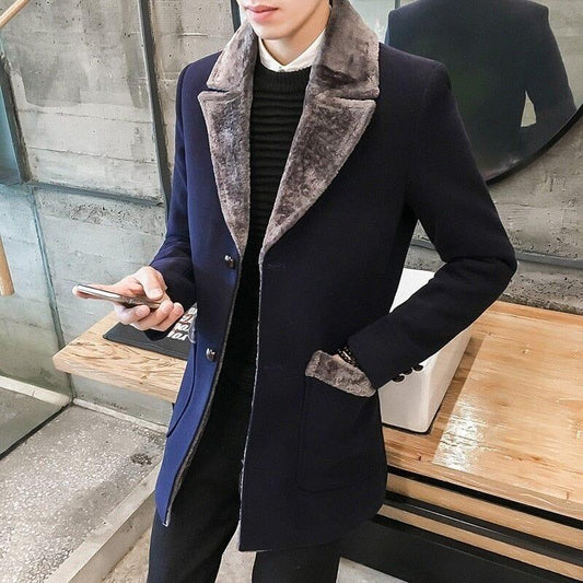 Veltic Men's Formal Overcoat with Lined Collar - Veltic