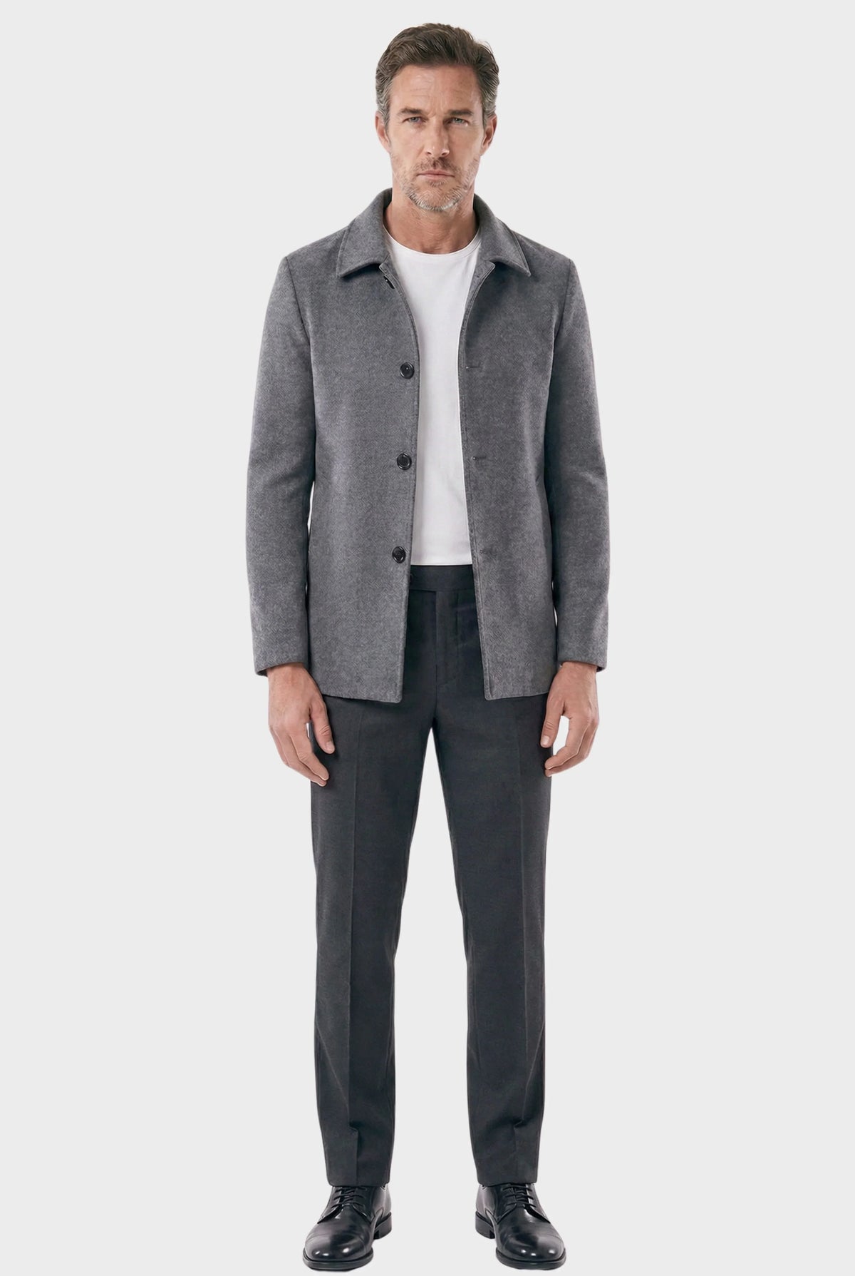 Men's Short Denmark Wool Overcoat - Veltic