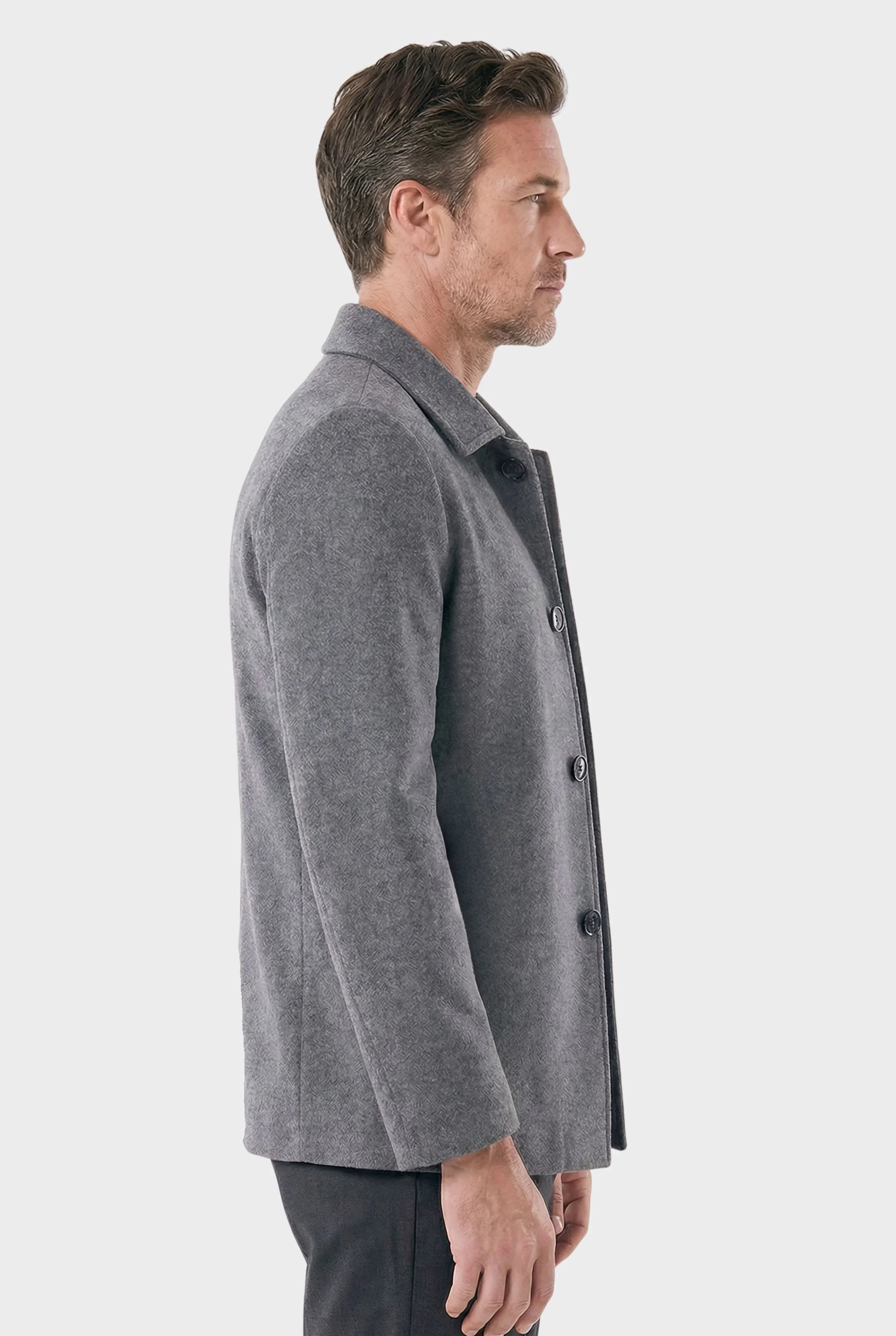Men's Short Denmark Wool Overcoat - Veltic