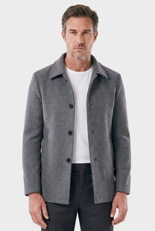 Men's Short Denmark Wool Overcoat - Veltic